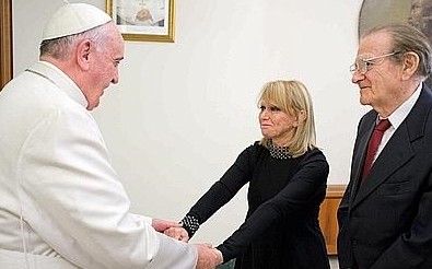 Rita Pavone con papa Francesco